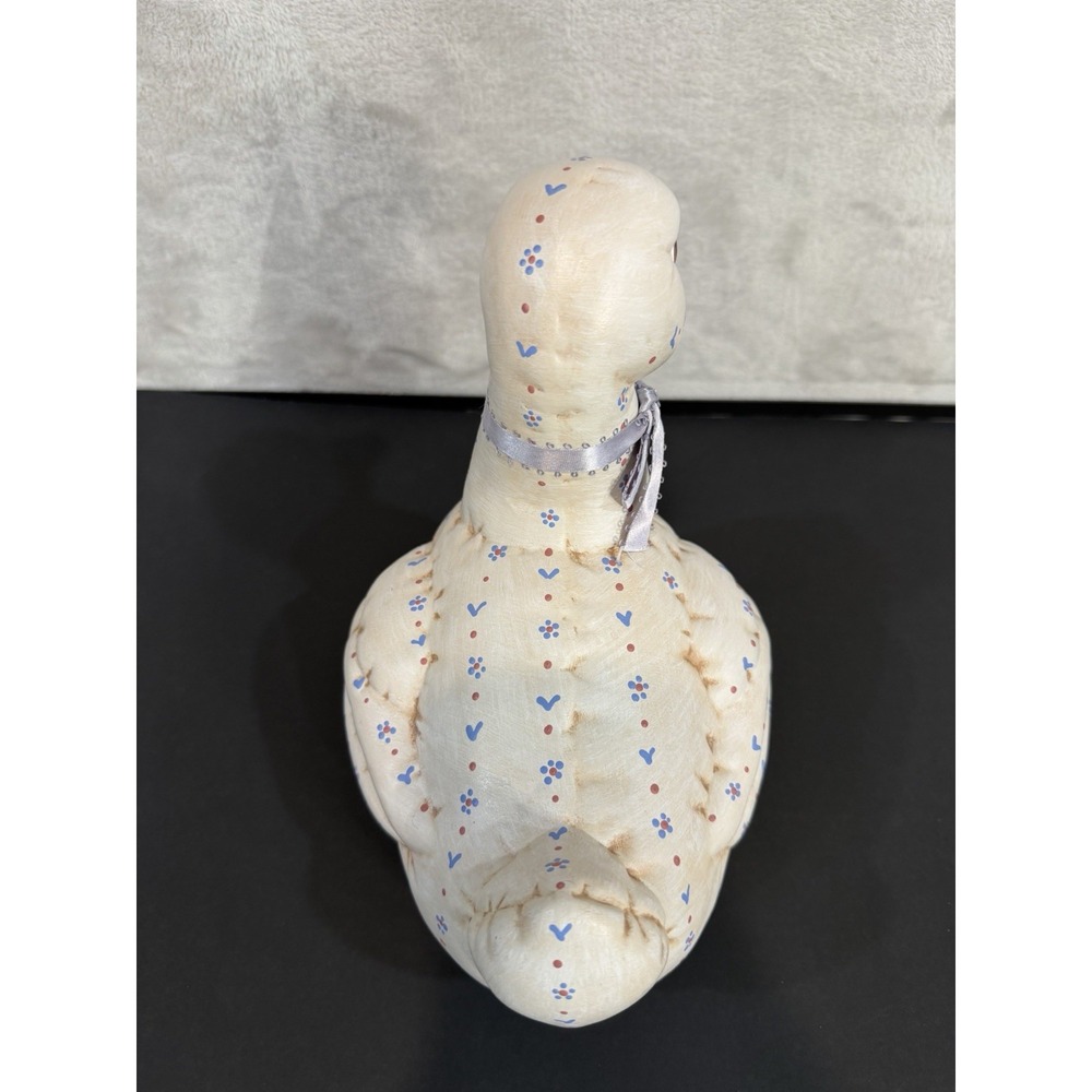 Vtg Ribbon Duck Lg 1982 Kimple Ceramic Garndmacore Cottagecore Quilted Folk Art - Picture 4 of 9